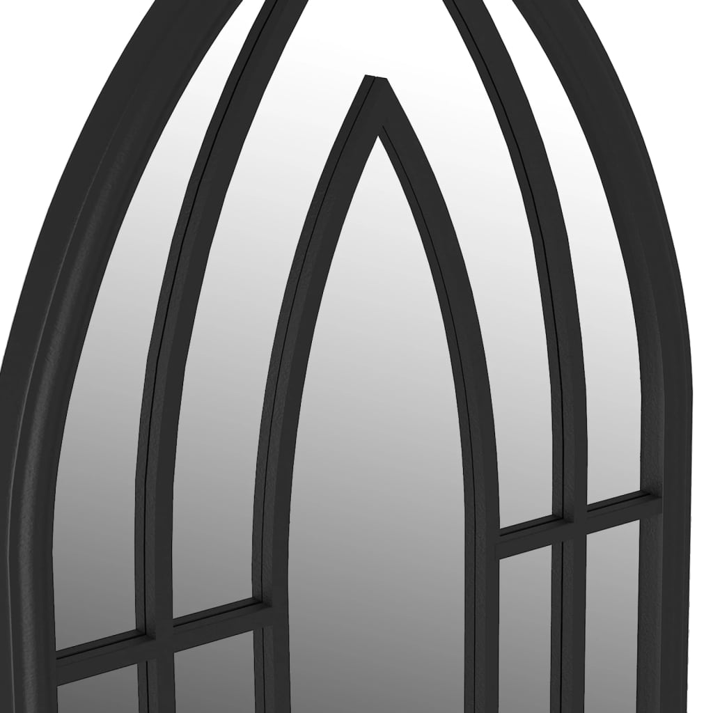 vidaXL Miroir de jardin Noir 100x45 cm Fer pour utilisation extérieure