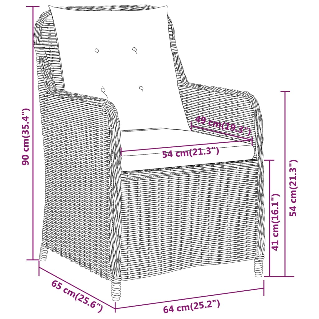 vidaXL Ensemble à manger de jardin 5 pcs Noir