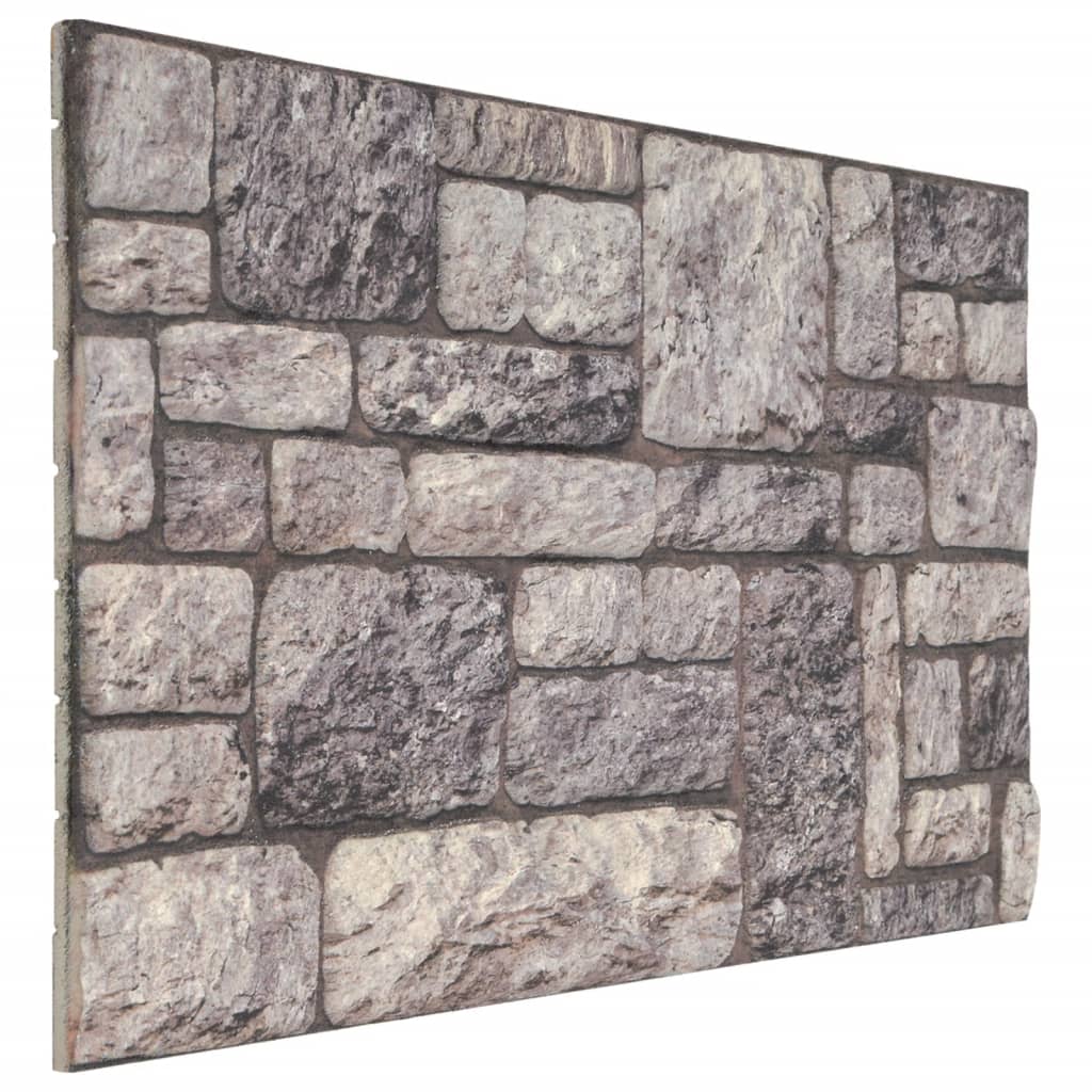 vidaXL Panneaux muraux 3D design de brique gris clair 10 pcs EPS