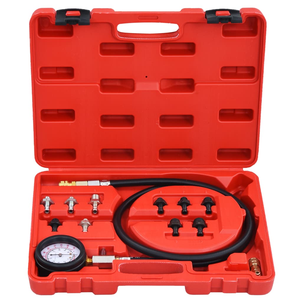 vidaXL Kit de testeur pour jauge de pression d'huile 12 pcs