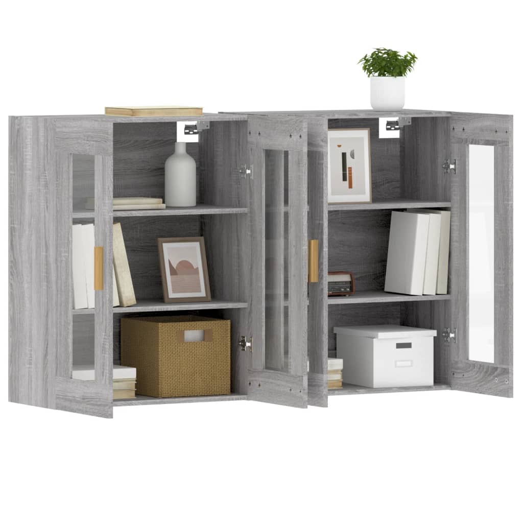 vidaXL Armoires murales 2 pcs sonoma gris bois d'ingénierie