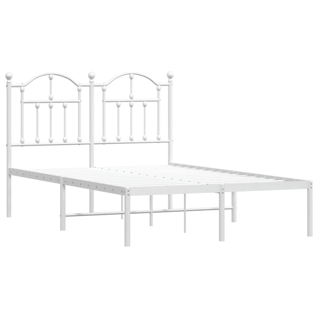 vidaXL Cadre de lit métal sans matelas et tête de lit blanc 120x190 cm