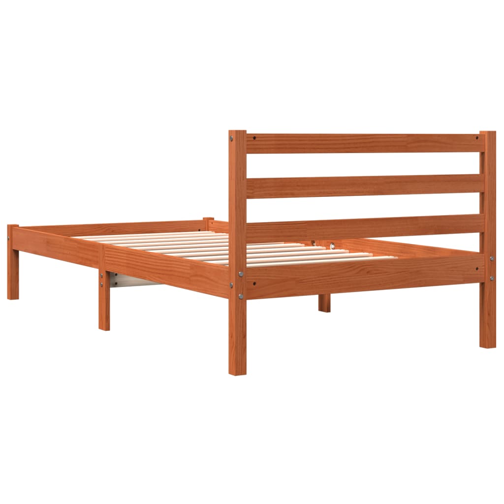 vidaXL Cadre de lit sans matelas cire marron 75x190 cm bois pin massif