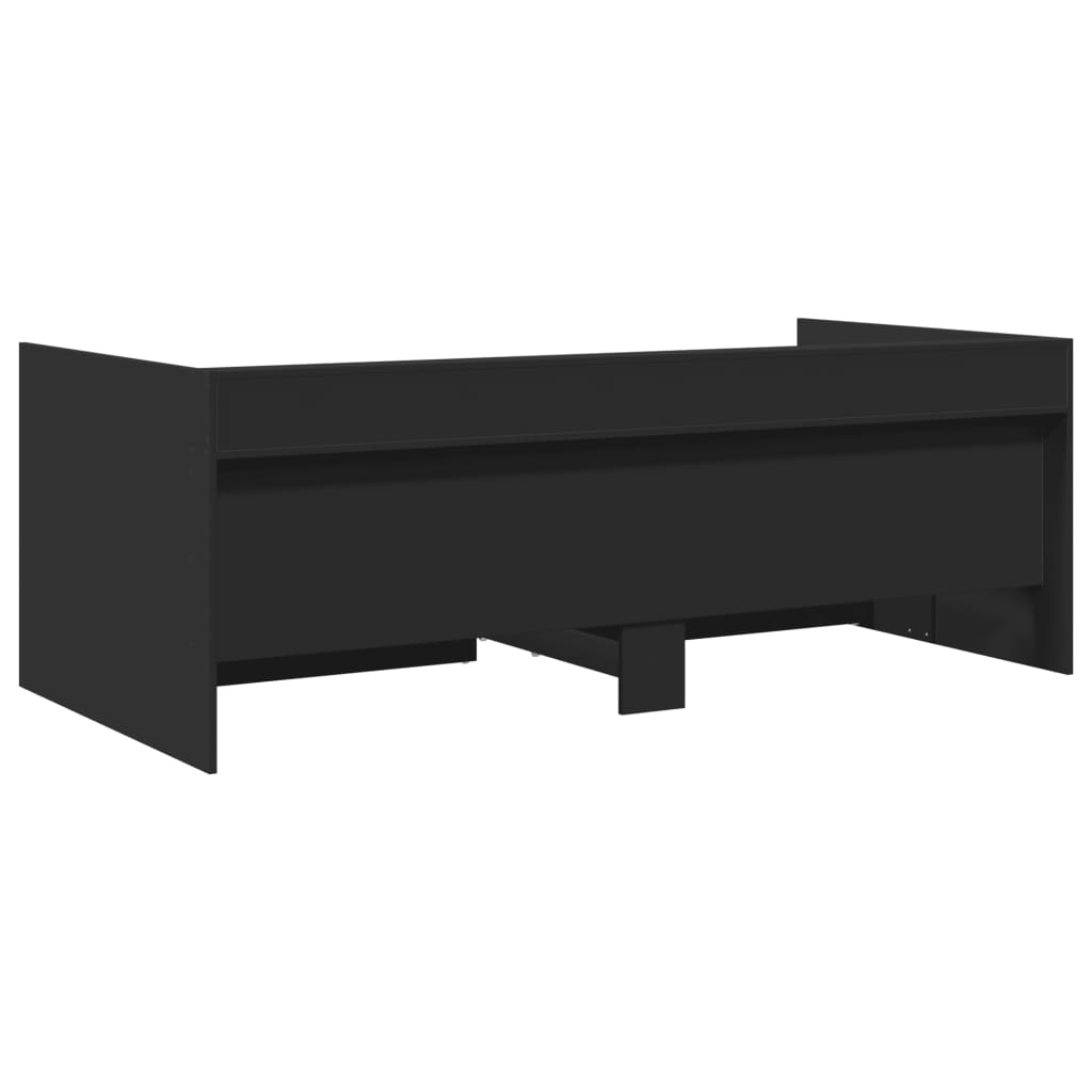 vidaXL Lit de jour avec tiroirs noir 75x190 cm bois d'ingénierie