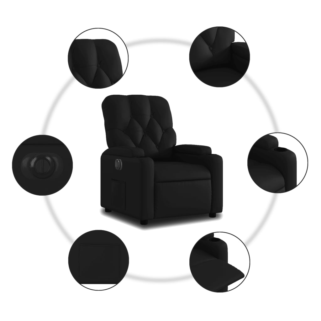 vidaXL Fauteuil inclinable électrique Noir Similicuir