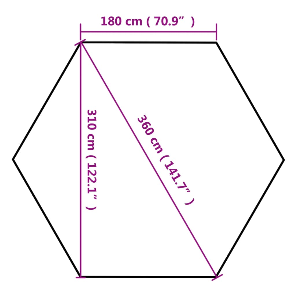 vidaXL Chapiteau hexagonal pliable 3,6x3,1 m taupe 220g/m²