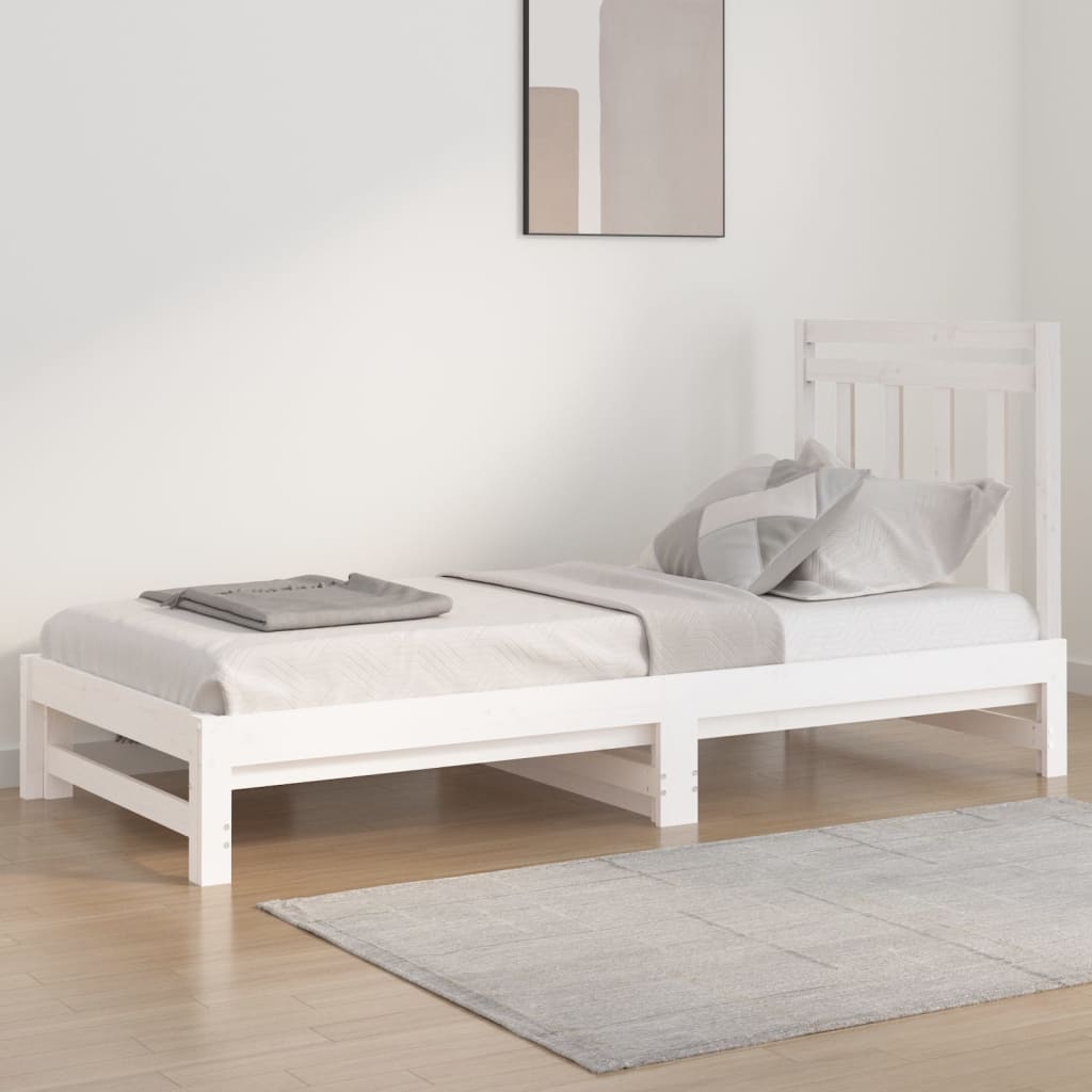 vidaXL Lit coulissant sans matelas blanc 2x(90x200) cm