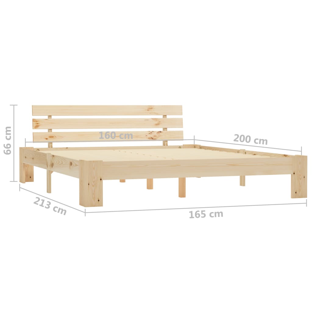 vidaXL Cadre de lit sans matelas 160x200 cm bois massif de pin