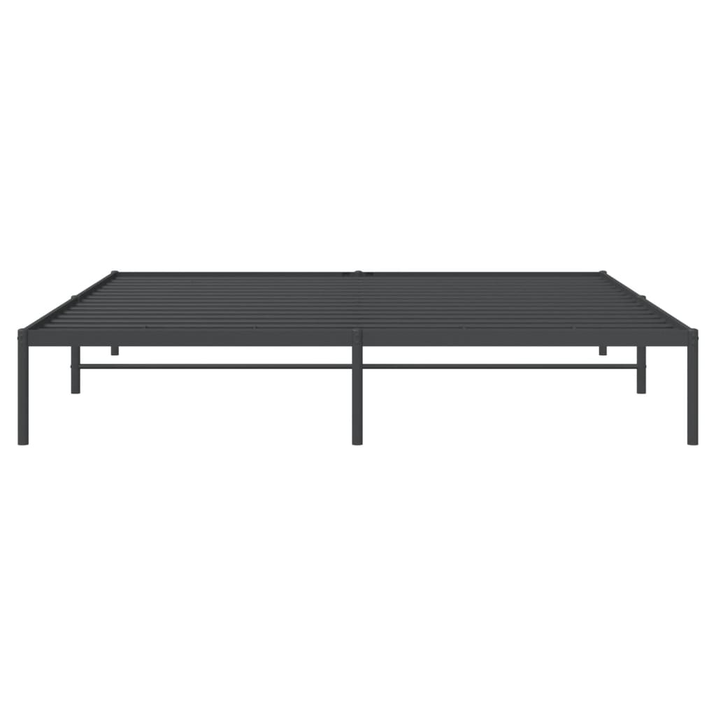 vidaXL Cadre de lit métal sans matelas noir 193x203 cm