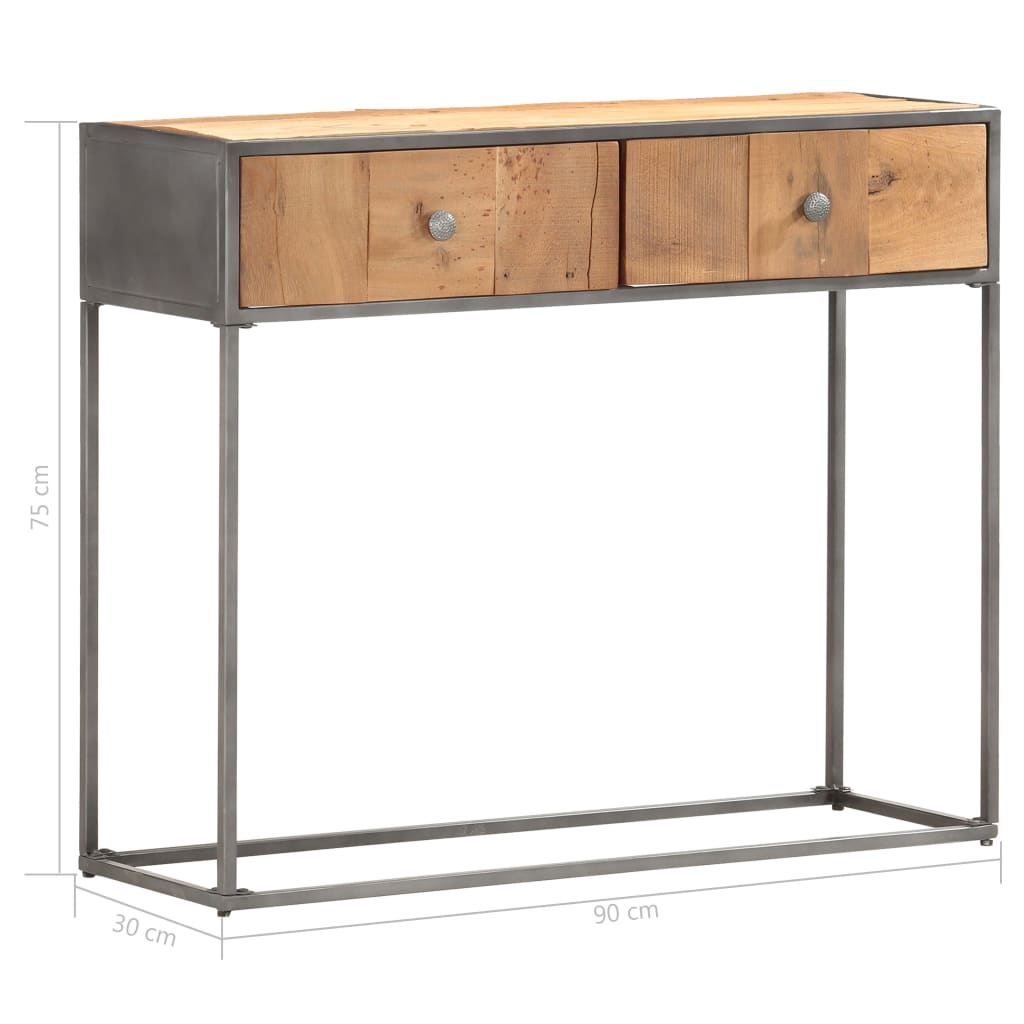 vidaXL Table console 90x30x75 cm Bois de récupération massif