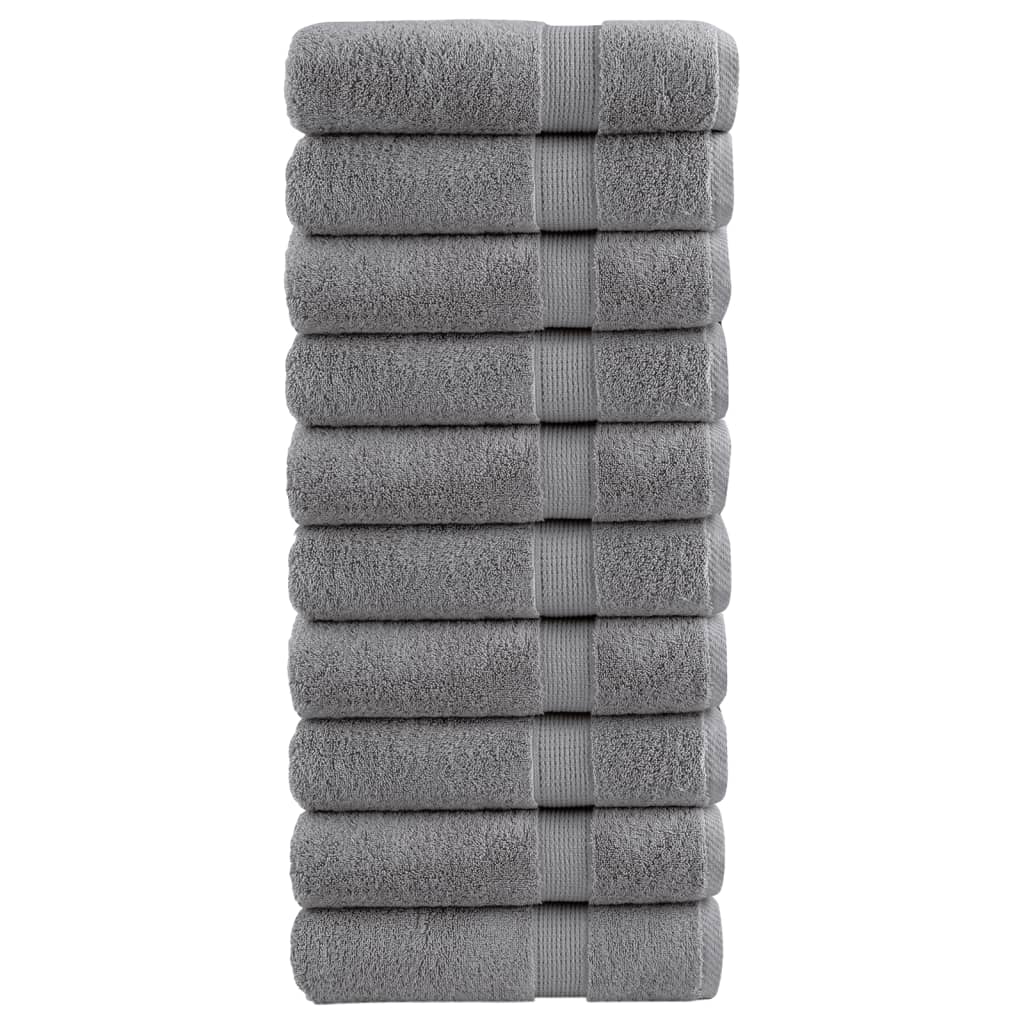 vidaXL Essuie-mains de qualité supérieure SOLUND 10 pcs gris 600 g/m²