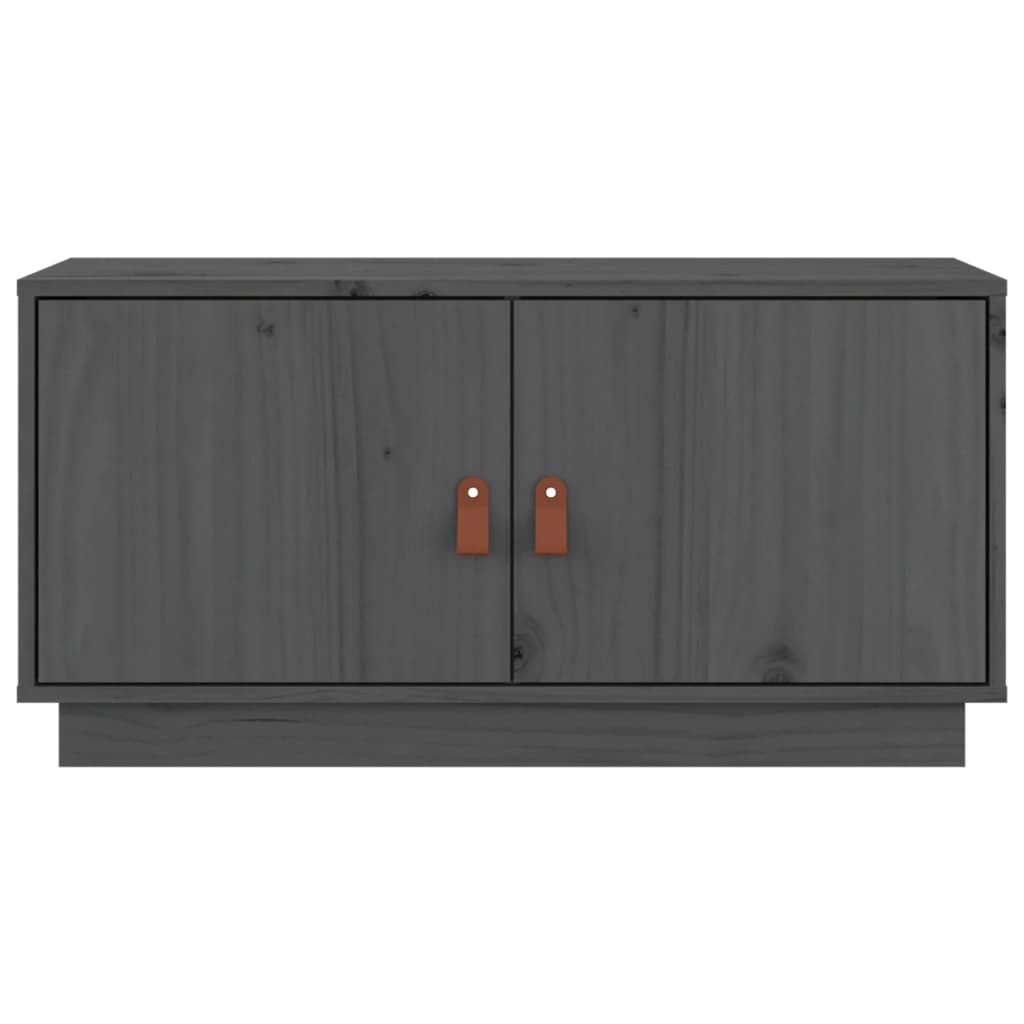 vidaXL Meuble TV Gris 80x34x40 cm Bois de pin massif