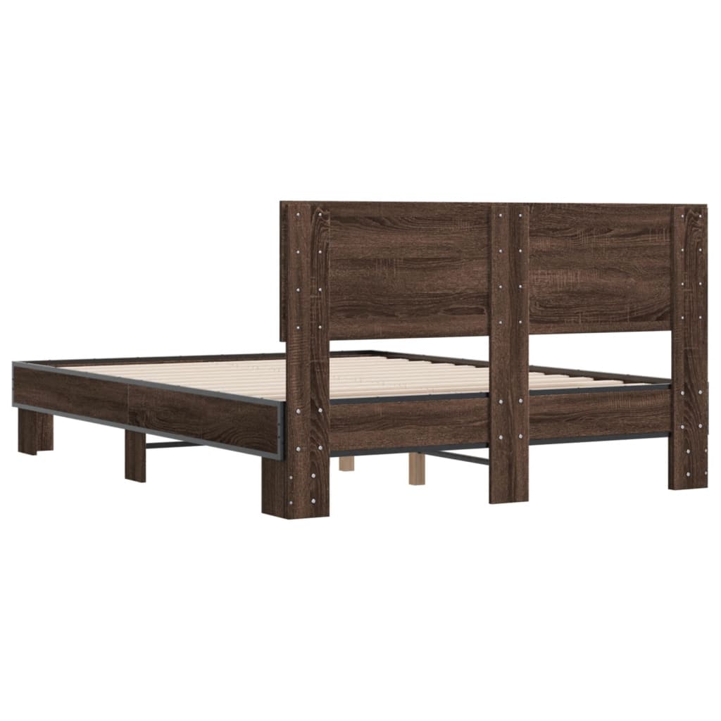 vidaXL Cadre de lit sans matelas chêne marron 140x200 cm