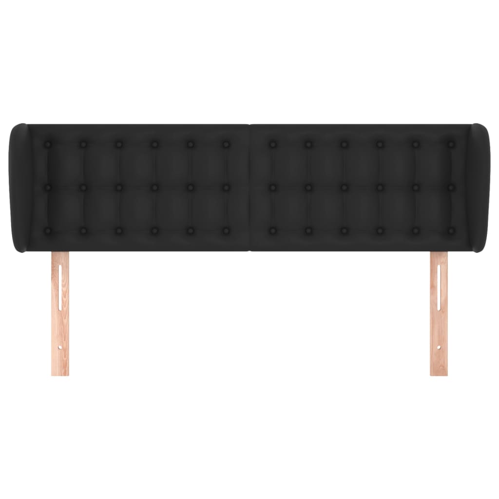 vidaXL Tête de lit avec oreilles Noir 147x23x78/88 cm Similicuir