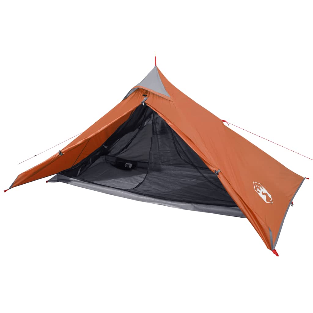 vidaXL Tente de camping tipi 1 personne orange imperméable