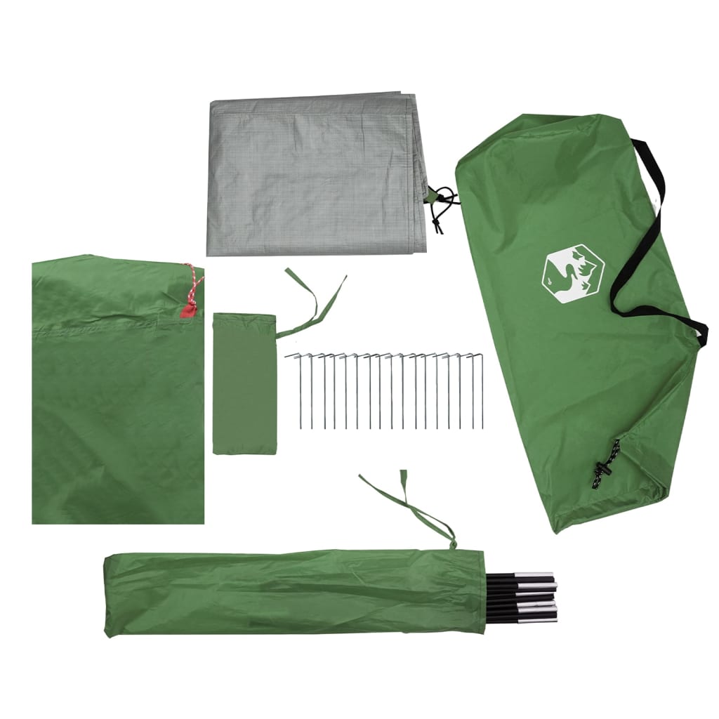 vidaXL Tente de camping à dôme 4 personnes vert imperméable