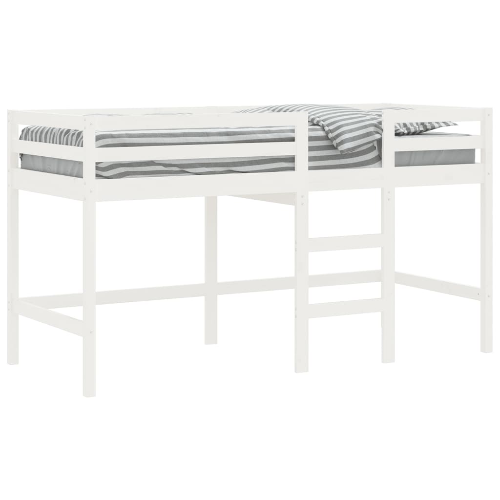 vidaXL Lit mezzanine enfants échelle blanc 90x200 cm bois pin massif