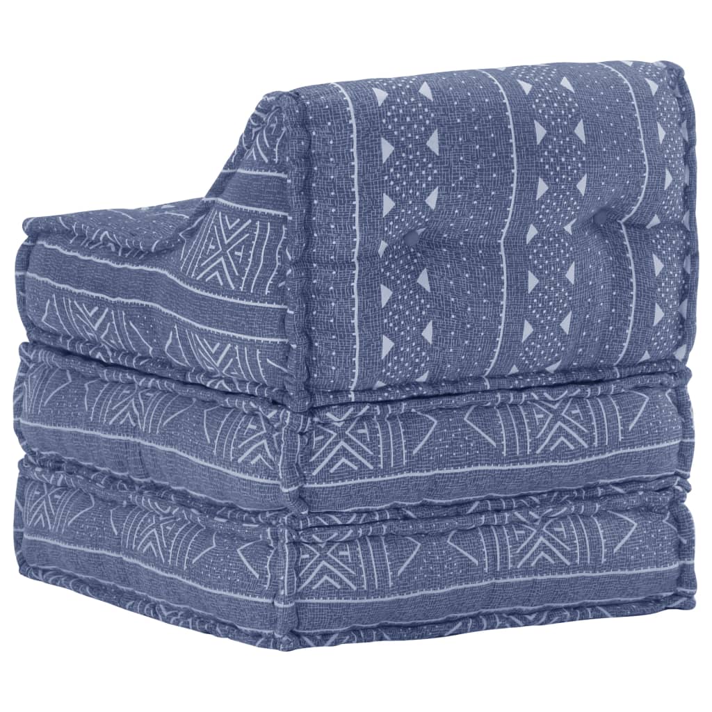 vidaXL Pouf modulaire Indigo Tissu