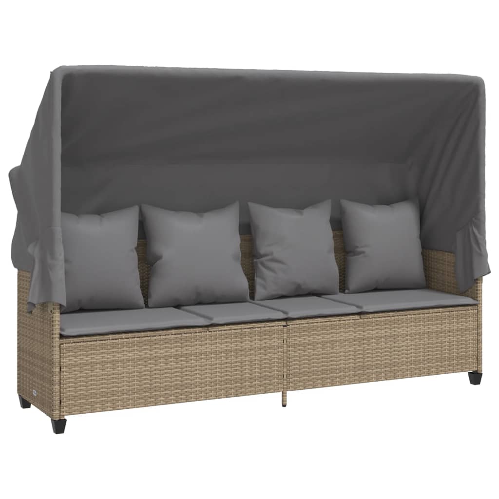 vidaXL Salon de jardin avec coussins 5 pcs beige résine tressée