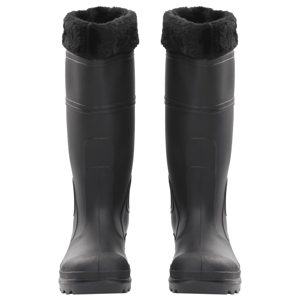 vidaXL Bottes de pluie avec chaussettes amovibles noir taille 39 PVC