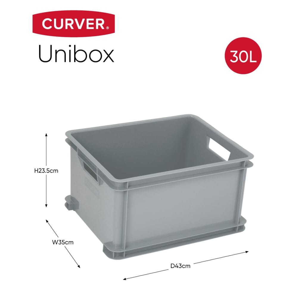Curver Boîte de rangement Unibox 3x30 L Argenté