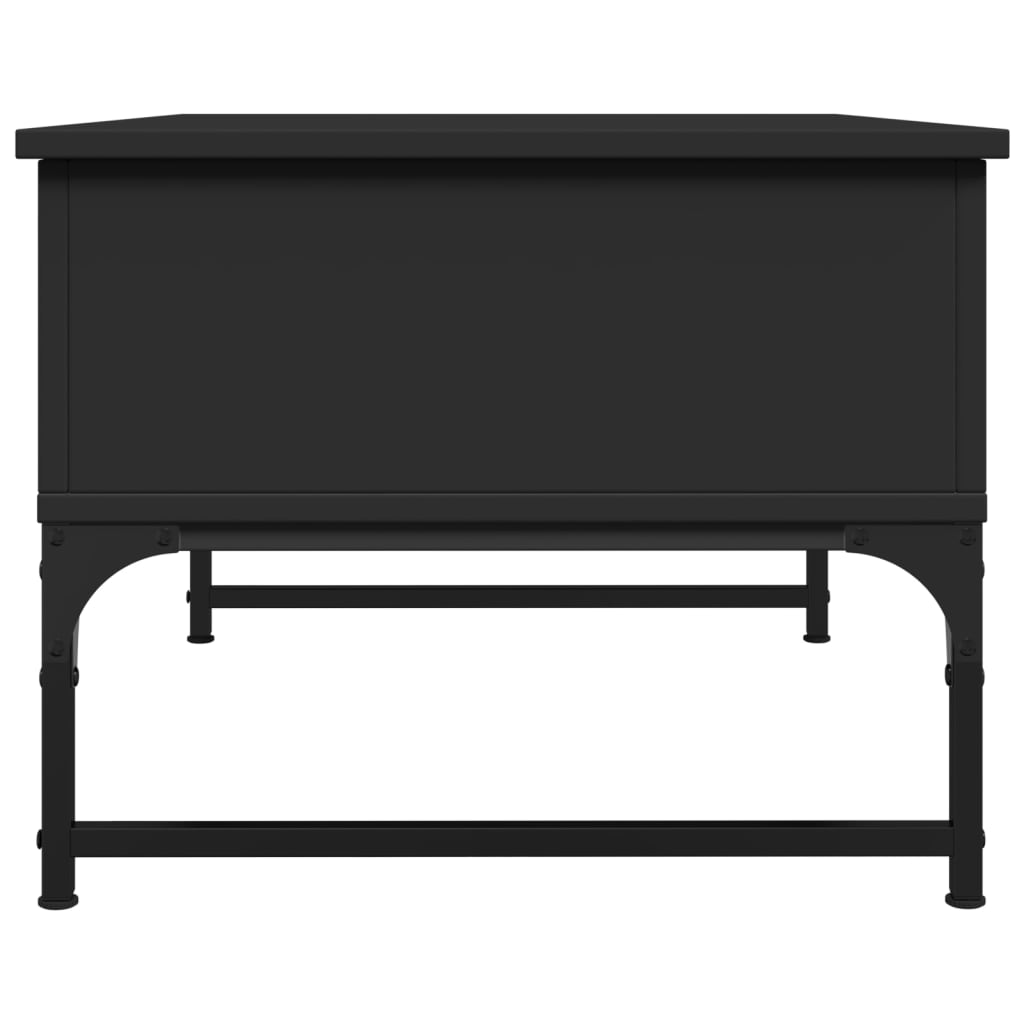 vidaXL Table basse noir 70x50x40 cm bois d'ingénierie et métal