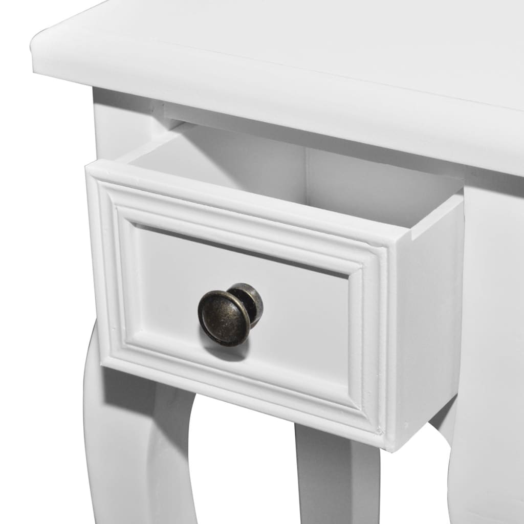 vidaXL Table gigogne 2 pcs avec tiroir Blanc