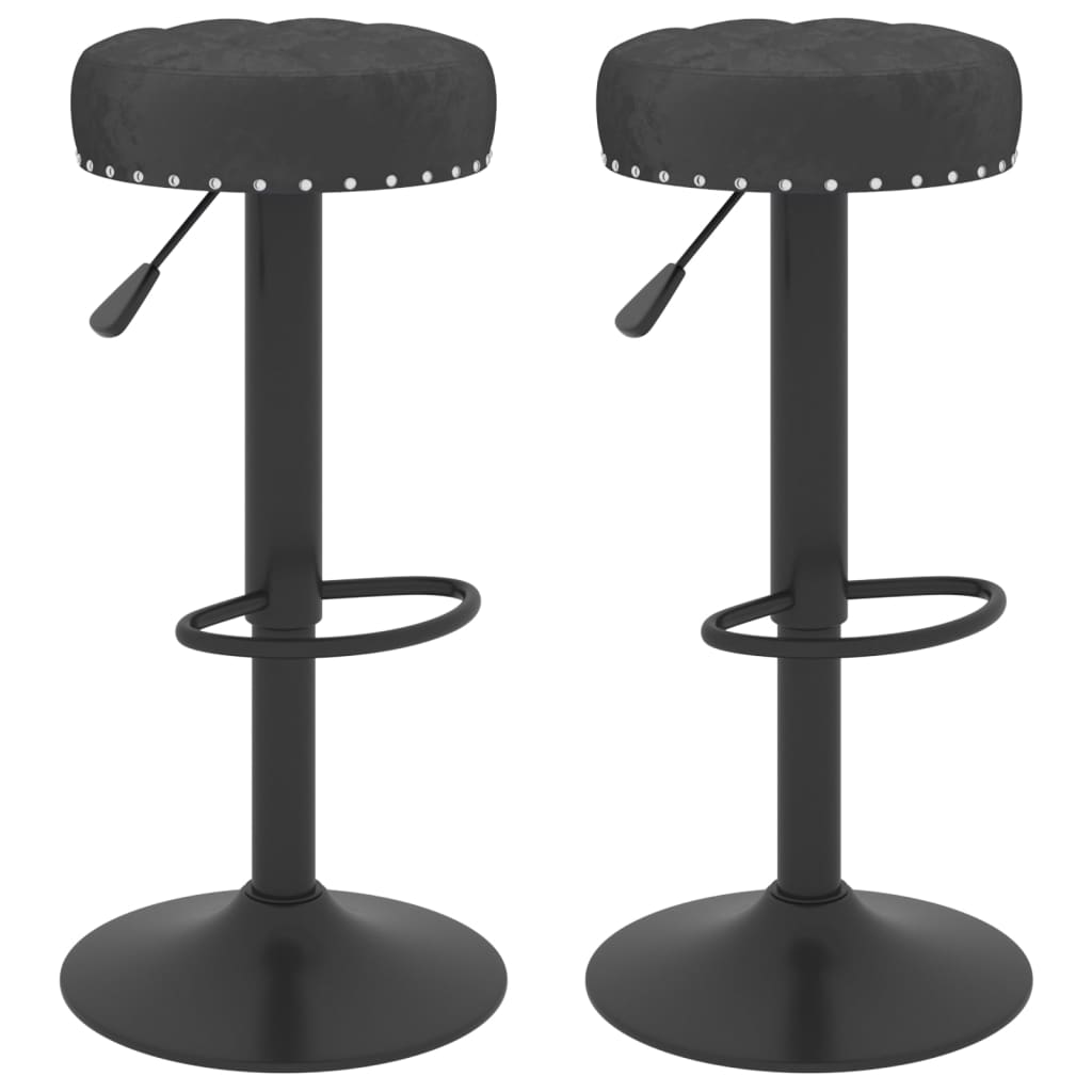 vidaXL Tabourets de bar 2 pcs Noir Velours