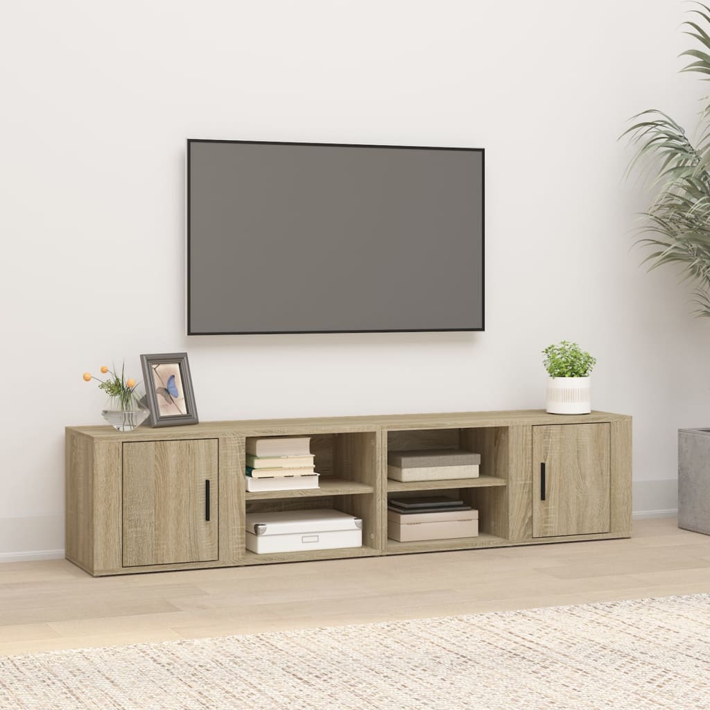 vidaXL Meubles TV 2 pcs Chêne sonoma 80x31,5x36 cm Bois d'ingénierie