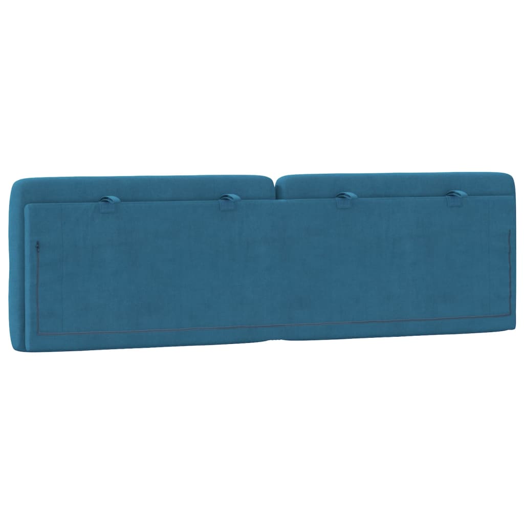 vidaXL Coussin de tête de lit bleu 160 cm velours