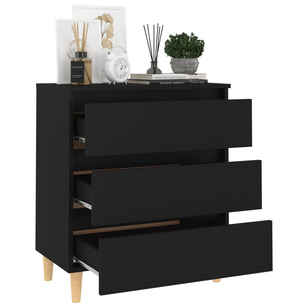 vidaXL Buffet Noir 60x35x69 cm Bois d'ingénierie