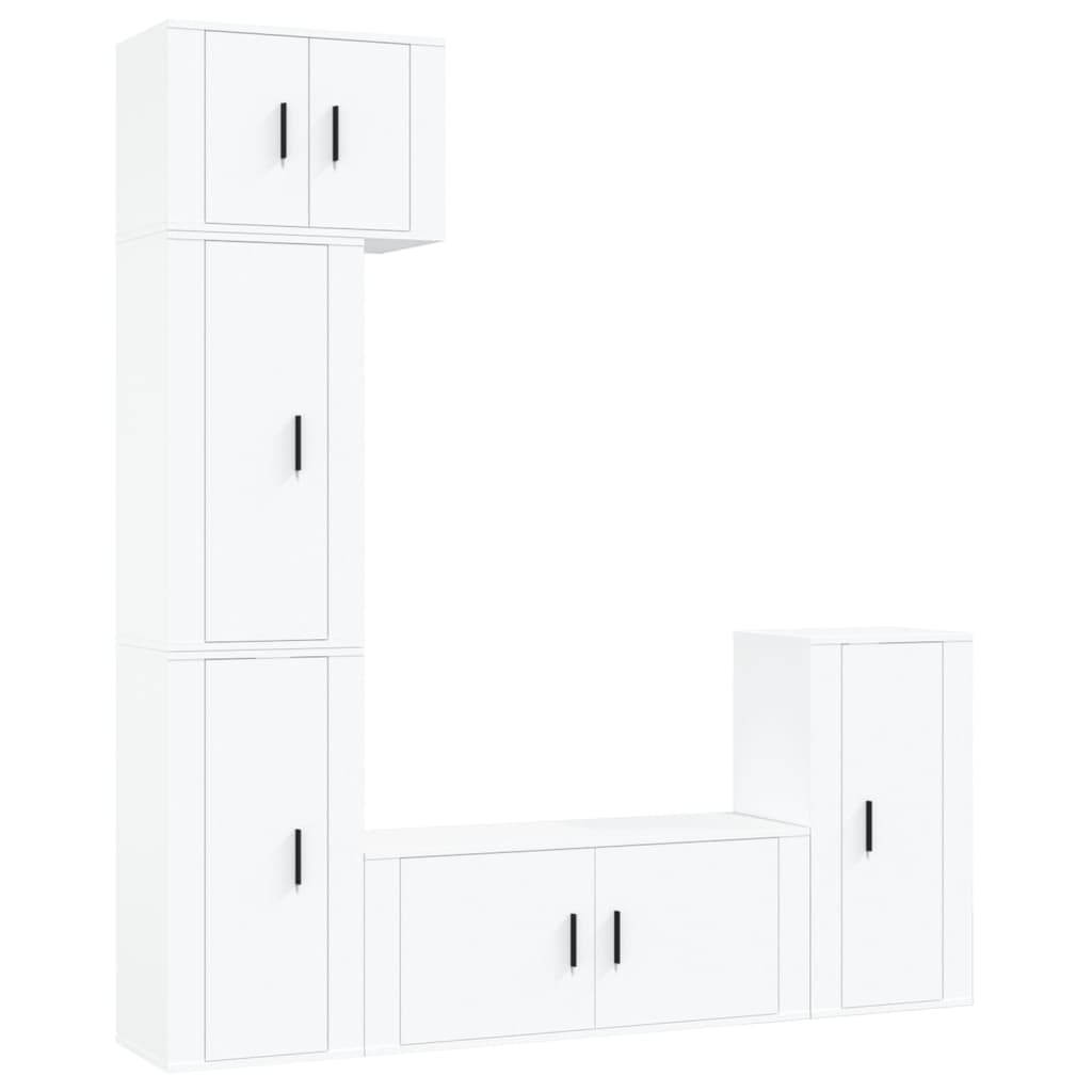 vidaXL Ensemble de meubles TV 5 pcs Blanc Bois d'ingénierie