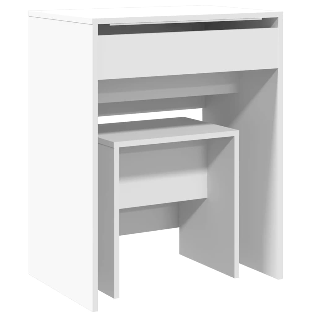 vidaXL Coiffeuse et tabouret blanc 60x40x113,5 cm