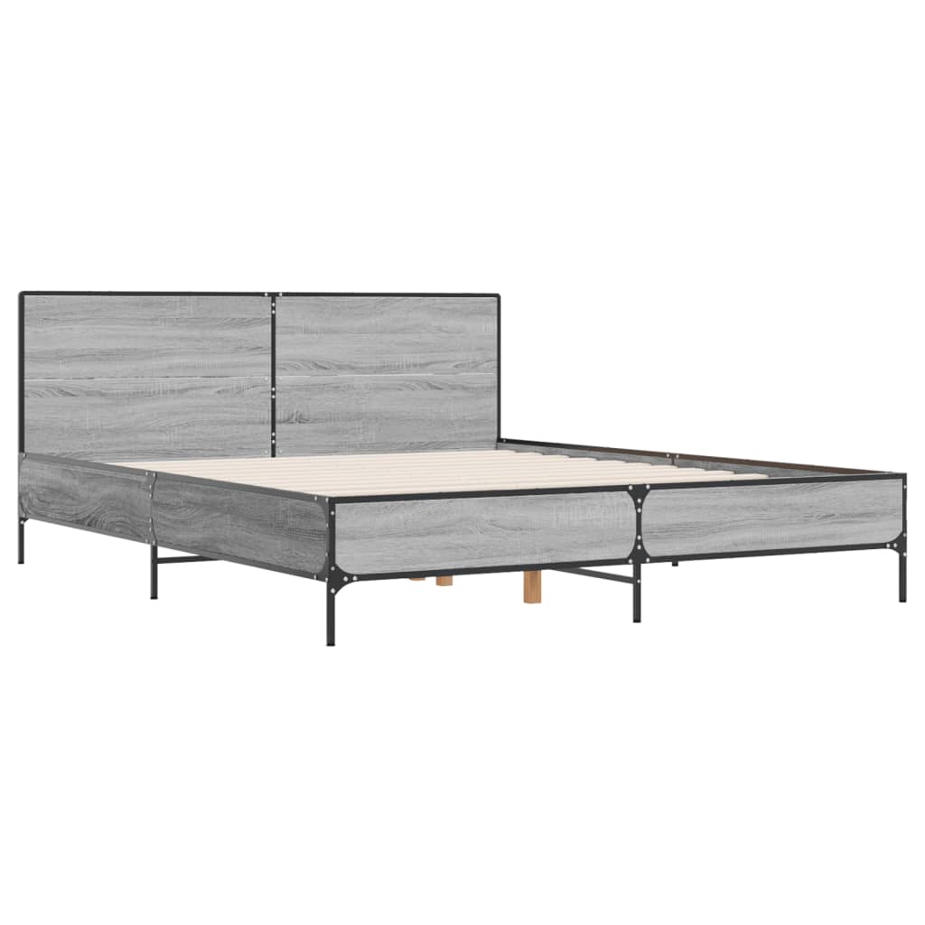 vidaXL Cadre de lit sans matelas sonoma gris 140x200 cm