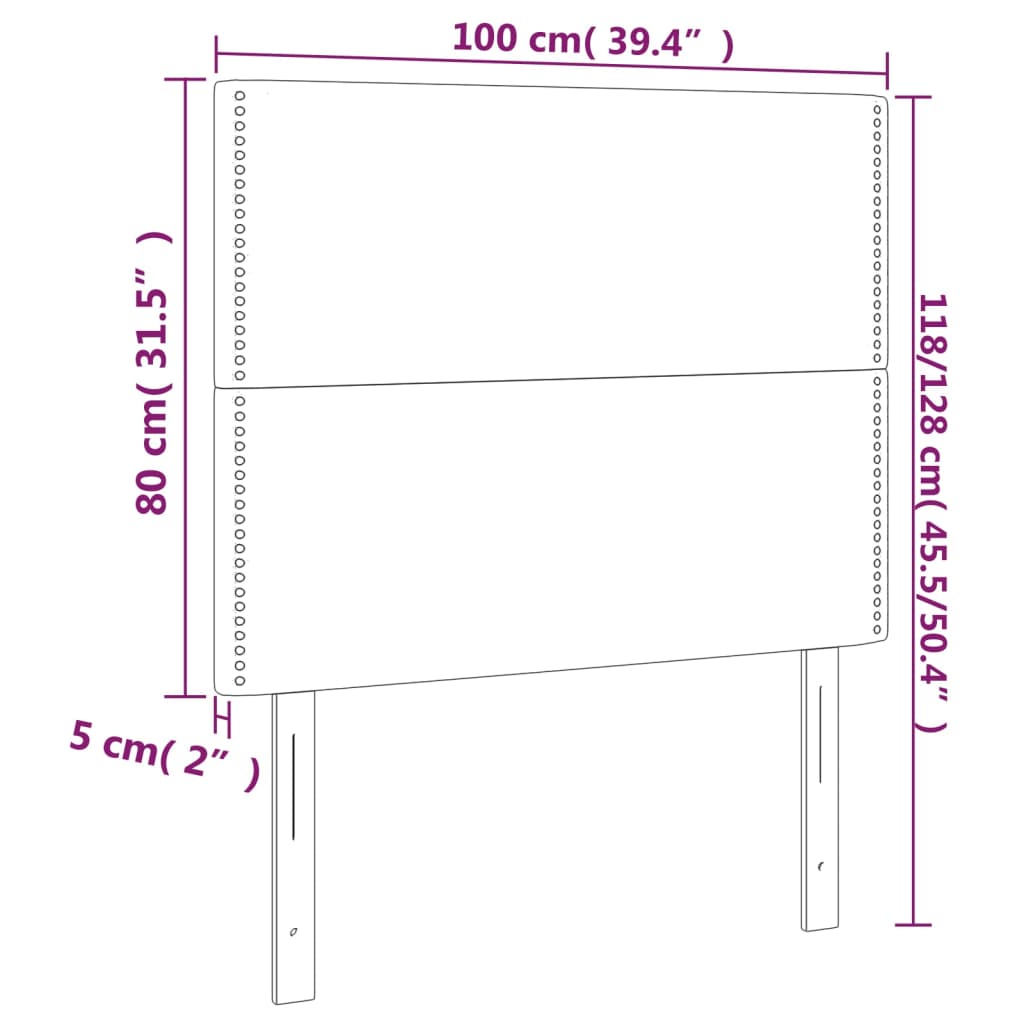 vidaXL Tête de lit à LED Gris 100x5x118/128 cm Similicuir