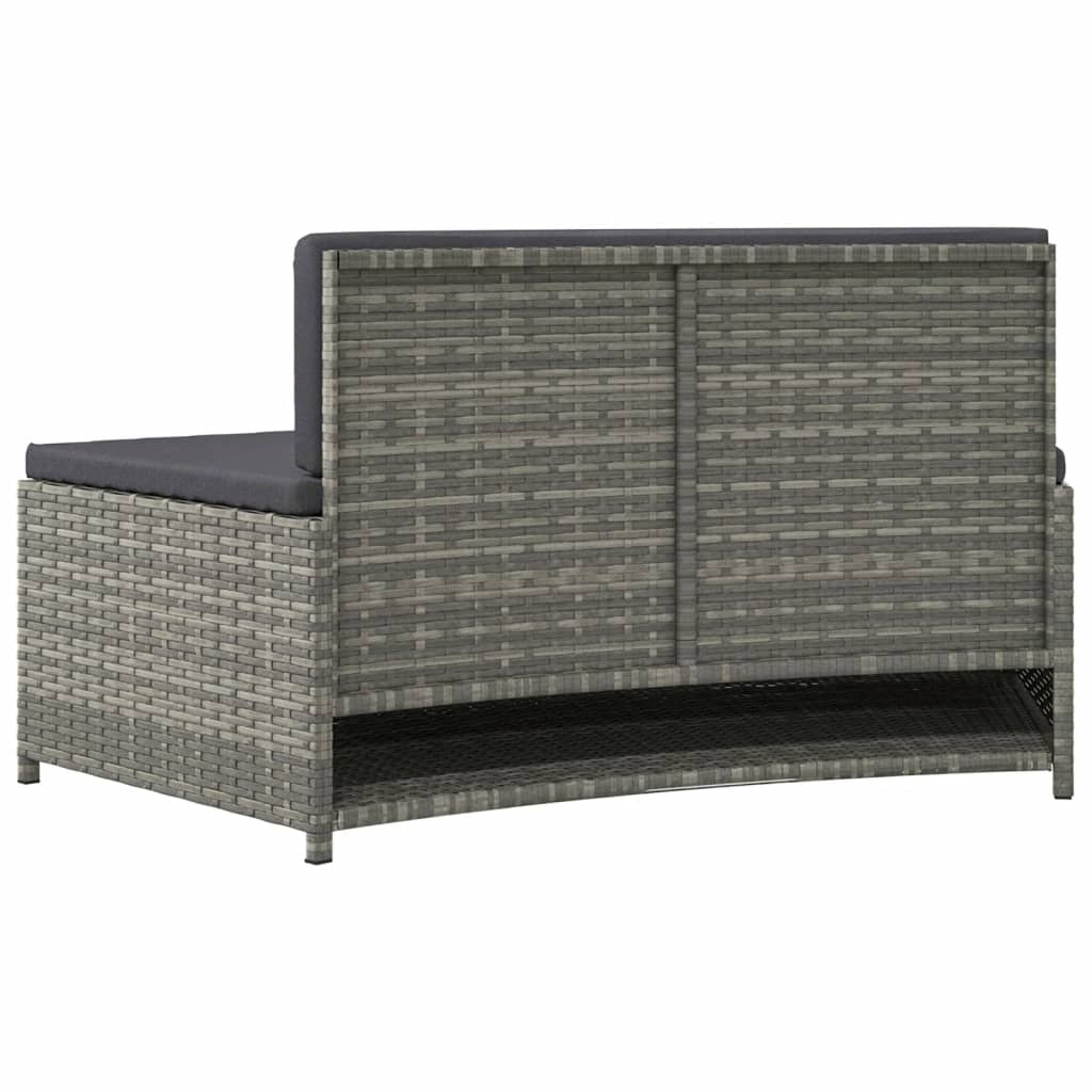 vidaXL Bancs de spa avec coussins 2 pcs gris résine tressée