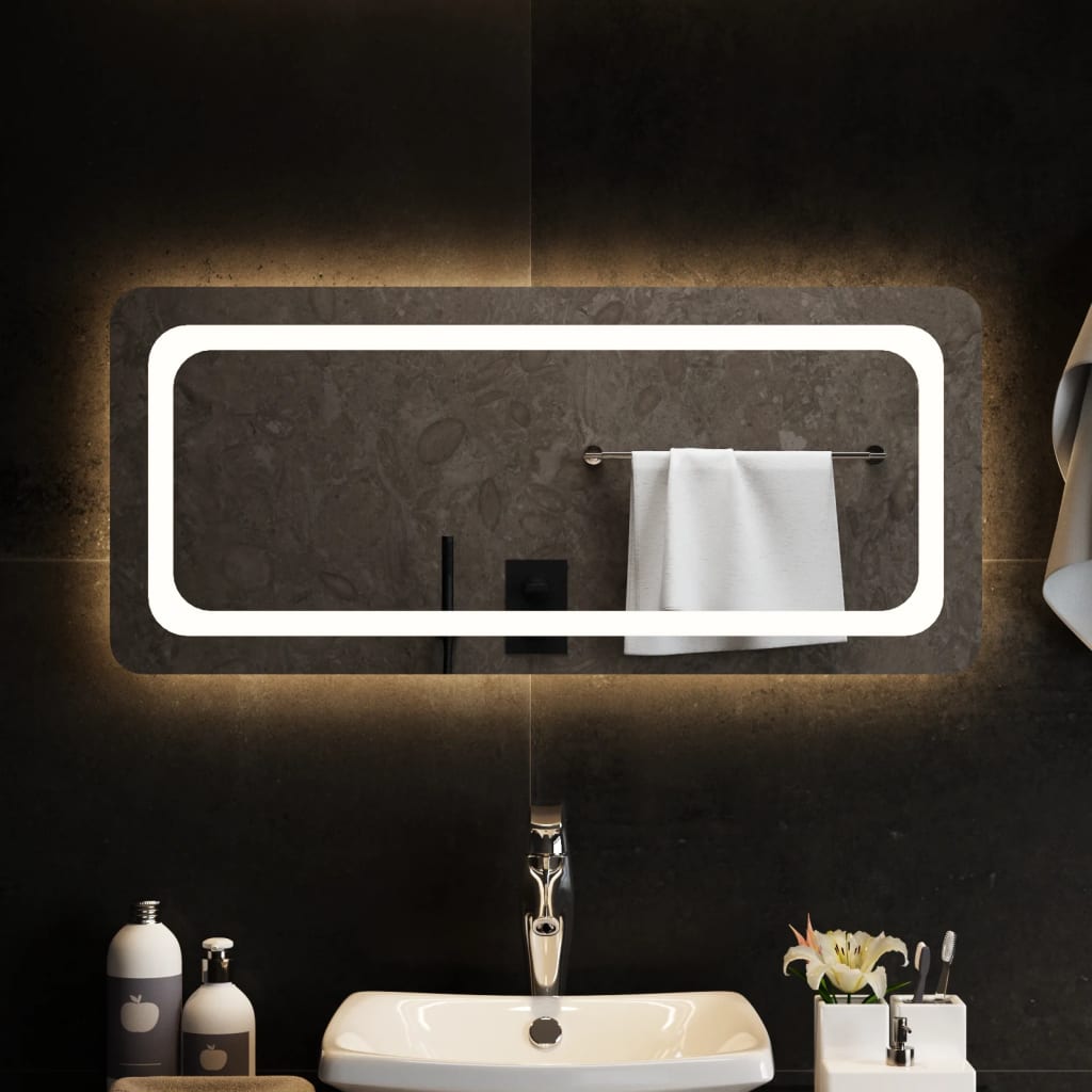 vidaXL Miroir de salle de bain à LED 90x40 cm