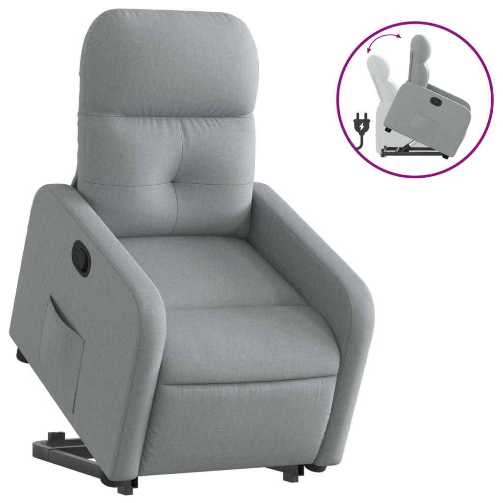 vidaXL Fauteuil inclinable Gris clair Tissu