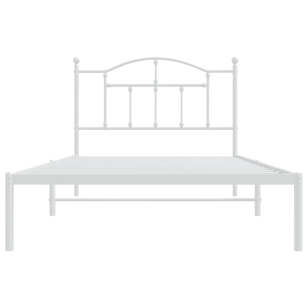 vidaXL Cadre de lit métal sans matelas et tête de lit blanc 100x200 cm