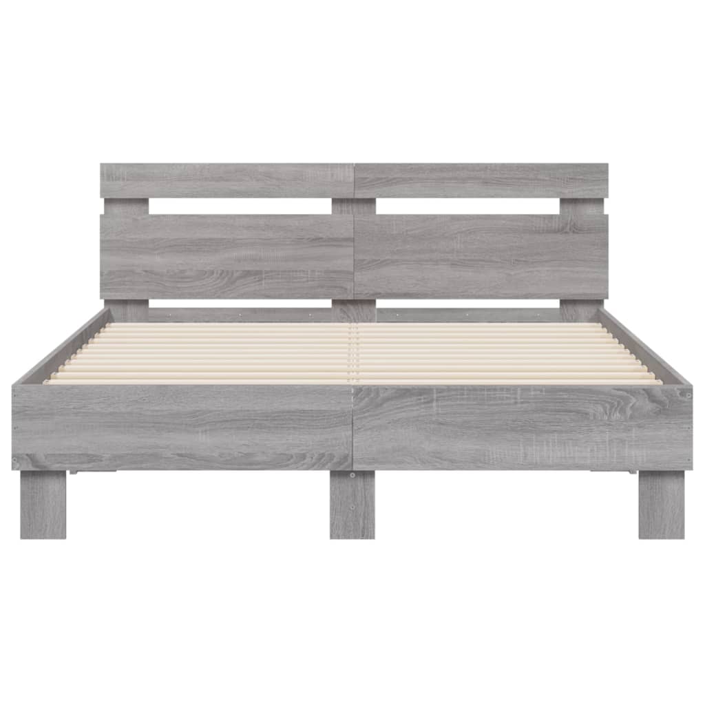 vidaXL Cadre de lit sans matelas sonoma gris 120x200 cm