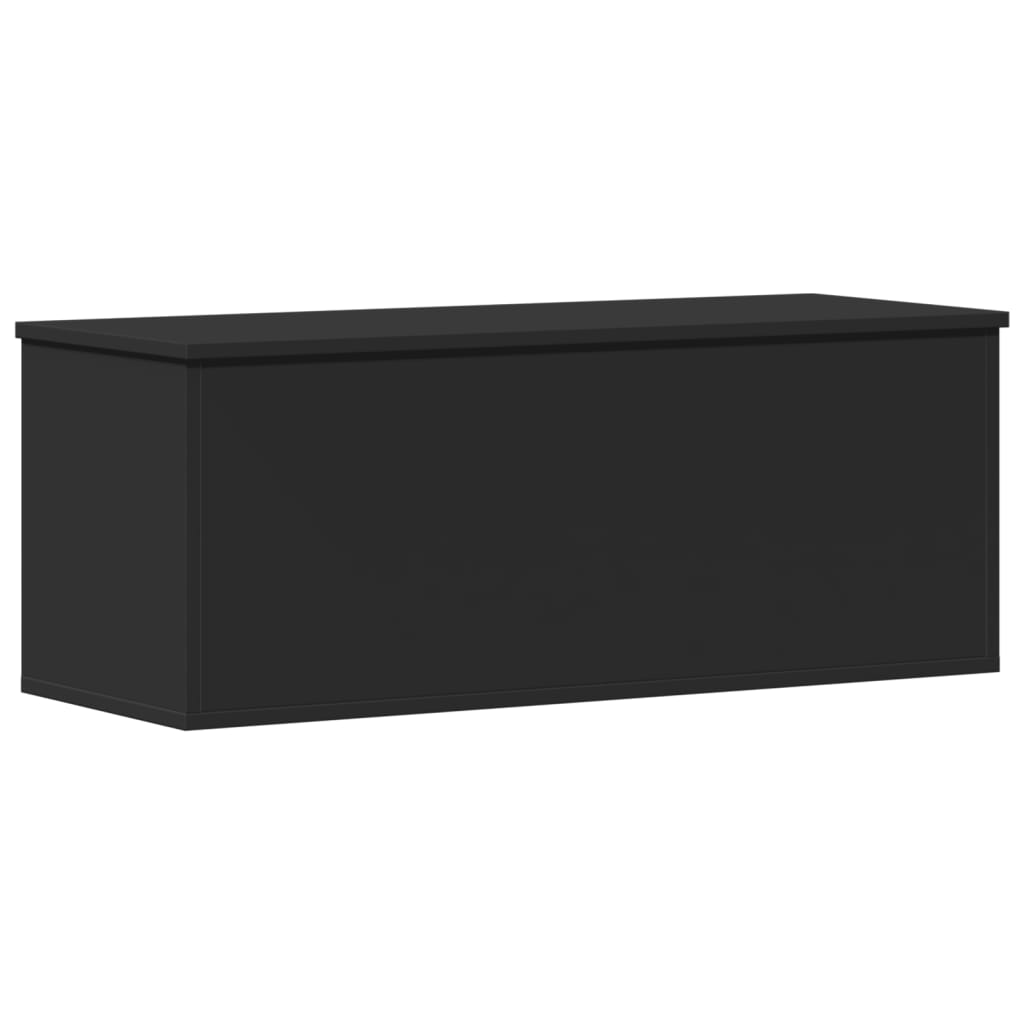 vidaXL Boîte de rangement noir 90x35x35 cm bois d'ingénierie