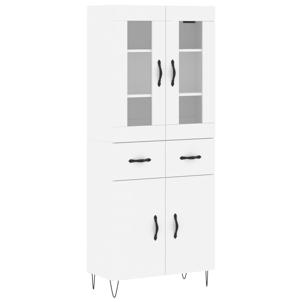 vidaXL Buffet haut Blanc 69,5x34x180 cm Bois d'ingénierie