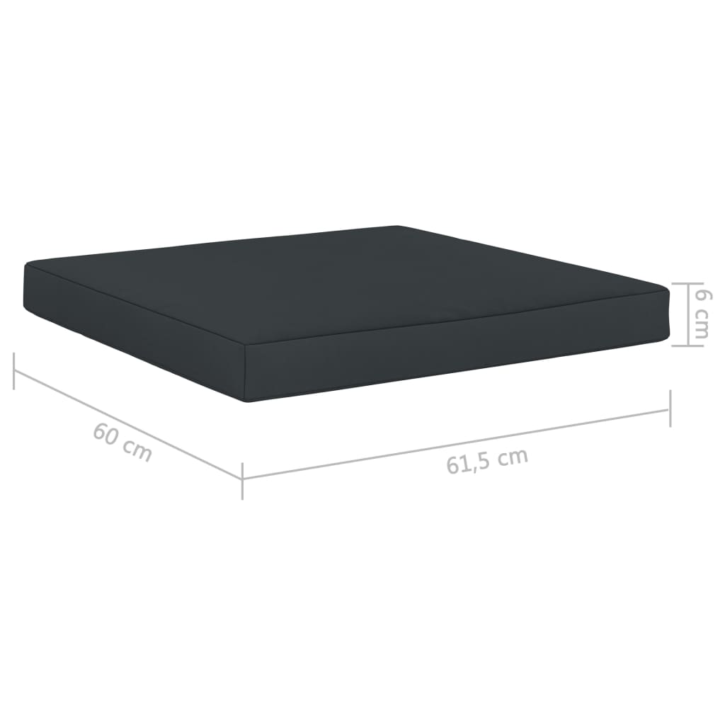 vidaXL Coussin de plancher de palette 60x61,5x6 cm Anthracite Tissu