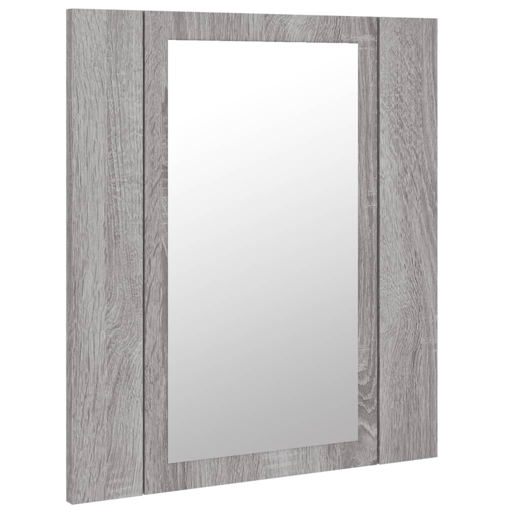 vidaXL Armoire à miroir LED de salle de bain sonoma gris 40x12x45 cm