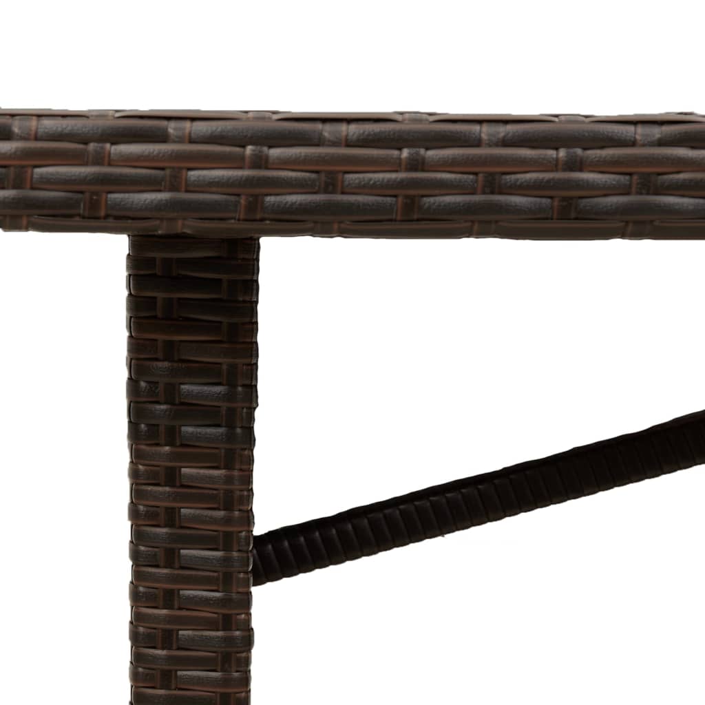 vidaXL Table de jardin dessus en verre marron 190x80x74 cm
