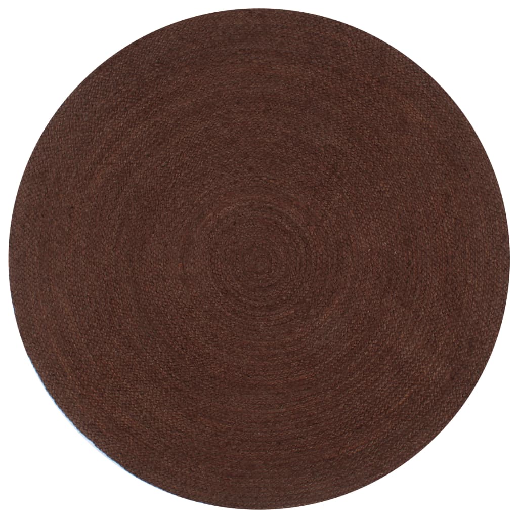 vidaXL Tapis fait à la main Jute Rond 180 cm marron