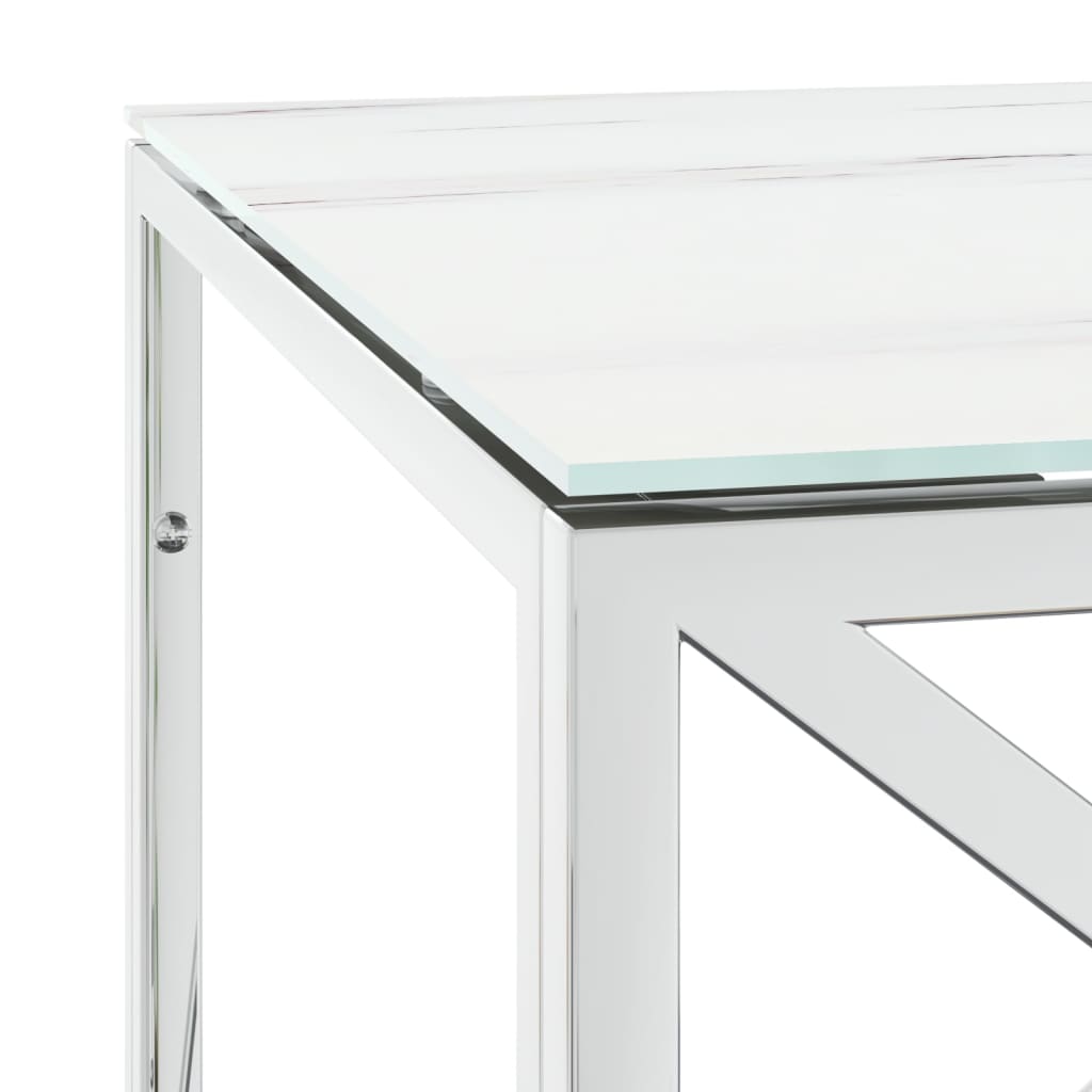 vidaXL Table basse 110x45x45 cm acier inoxydable et verre