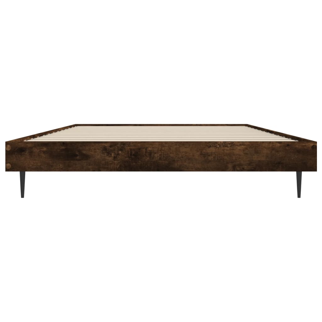 vidaXL Cadre de lit sans matelas chêne fumé 90x200cm bois d'ingénierie