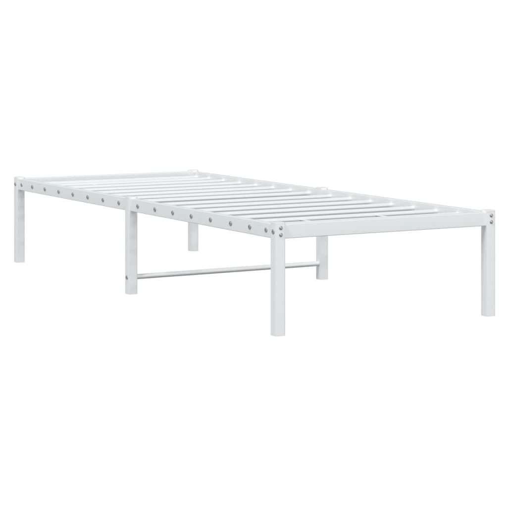 vidaXL Cadre de lit métal sans matelas blanc 75x190 cm