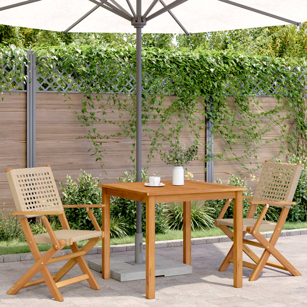 vidaXL Chaises de jardin lot de 2 beige bois massif d'acacia et rotin